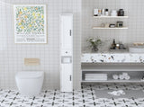Bathroom Storage Cabinet,67.51" Tall Narrow Freestanding Cabinet Storage Tower with 2 Door for Small 97270717