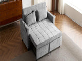 56.9" Loveseat Sofa Pull-out Sofa Bed Sleeper Sofa with a Reversible Backrest Cushion, Side Pockets, N719P208853E