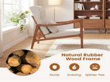 Modern Accent Chair with Rubber Wood Legs, Upholstered Lounge Armchair with Neck & Lumbar Pillow for 80698682