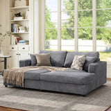 Goliath 86" Oversized Double Chaise Lounge Sofa Bed Carbon Gray Corduroy B2719P318951
