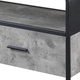 ZUN Concrete Grey and Black 2-drawer TV Stand B062P186514