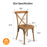 2pcs X- back Garden Plastic Folding Chair Farmhouse Brown 62831755