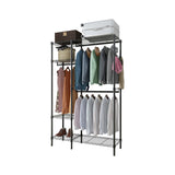 Closet Organizer Metal Garment Rack Portable Clothes Hanger Home Shelf 08720143