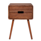 Wood Nightstand End Side Table with Drawer & Solid Wood Legs for Living Room, Bedroom 55985215