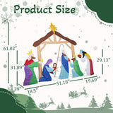 5FT Lighted 2D Nativity Scene Outdoor Christmas Decorations, with 400 Warm White LED Lights and 17776347