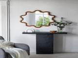 31" x 30" Wooden Accent Mirror with Unique Frame, Wall Mirror for Living Room Bedroom Entryway W2078135196