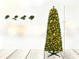 7FT Narrow Pencil Artificial Christmas Tree , Pre-Lit Warm White LEDs, Flame-Retardant PVC, Easy 83805445