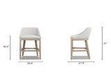 Newport 30.5" Coastal Curved Back Upholstered Barstool, Two-Tone Neutral Gray Polyester Wool Blend B2719P391775