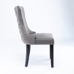 ZUN Furniture,Upholstered Wing-Back Dining Chair with Backstitching Nailhead Trim and Solid Wood 93363205