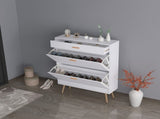 Shoe, 16 Pair Shoe Rack Storage Organizer with 2 Flip Drawers, White Entryway Shoe Storage 61976300