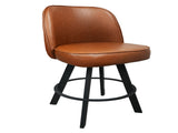 Set of 2 Commercial Grade Swivel Button-Tufted Back Bar Stools with Metal Frame Counter Height W5232P423682