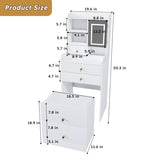 3-in-1 Dressing Table with LED Mirror & Stool - Compact Makeup Vanity with 4 Drawers, 55391704