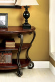Traditional Style Brown Cherry 1pc Sofa Table Open Bottom Shelf Ornate Design Living Room Furniture B011P184986