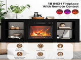 58 Inch Black Double-Sided Cross Fireplace Cabinet with 18 Inch Fireplace Core, 149 * 40 * 60cm 93479930