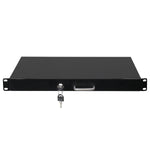 ZUN 19" 1U Steel Plate DJ Drawer Equipment Cabinet with Keys Black 49699563