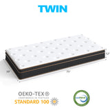 12 Inch Twin Mattress, Spring Mattress with Black-Gold Trim & White Surface, Medium Firm Support for 45429928