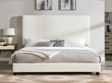 Queen Size White Boucle Upholstered Platform Bed B108P160258