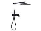Trustmade 12 Inches Matte Black Shower System Bathroom Luxury Rain Mixer Shower Combo Set Wall TMSF12LYJ-2W01MB