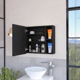 Myrick 2-Shelf Medicine Cabinet with Mirror Black Wengue B06280278