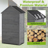 Outdoor Storage Cabinet, Garden Wood Tool Shed, Outside Wooden Shed Closet with Shelves and Latch W142291651