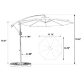 14.8 Ft Double Sided Outdoor Umbrella Rectangular Large with Crank W640P234538