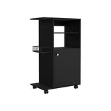Clip Kitchen Cart, Single Door Cabinet, Four Casters -Black B20091839