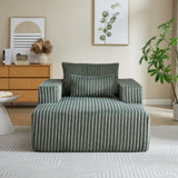 62.5-Inch Corduroy Sponge Sofa Lounge Chair,No Assembly Required,Fluffy Modern Sleeper Chair for W834P206044