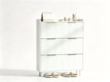 () 3-Drawer Shoe Cabinet with Top Grille Panel MDF Door Panels with 61739478