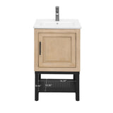 20" Small Bathroom Vanity with Sink & Hot and Cold Faucet, Freestanding Bathroom Cabinet with White W688P224410