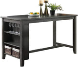 Modern Casual 1pc Counter Height High Dining Table w Storage Shelves Gray Finish Wooden Kitchen B01164101