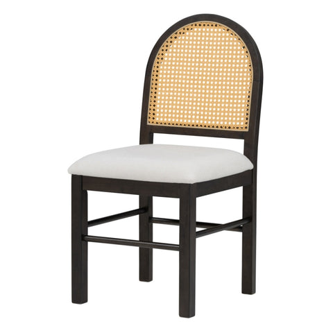 ZUN TREXM 4 Retro Upholstered Chairs with Rattan Backrests for Dining Room and Kitchen N715P170418P