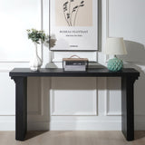 58in Modern Minimalist Black Wooden Console Table for Entryway, Living Room, and Hallway Versatile W2729P252797