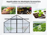 8x8 FT Double Door Polycarbonate Greenhouse Raised Base and Anchor Aluminum Heavy Duty Walk-in 52148600