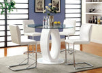 ZUN Modern Elegance White Color Leatherette 2pcs Counter Height Dining Chairs Chrome Metal Legs Dining B011P178975