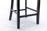 Contemporary Velvet Upholstered Barstools with Button Tufted Decoration and Wooden Legs, and Chrome W1143P177249