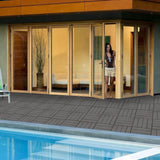 Wood Plastic Composite Deck Tiles Set of 20, Sustainable FSC Composite Decking Resist Rust, Water, W2882P204161