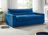Convertible Sofa Bed, 3-in-1 Multi-Functional Velvet Sleeper Couch Pull-Out Bed, 47'' Loveseat W1117P265778