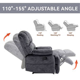 Large Manual Recliner Chair in Fabric for Living Room, Grey W3224P288516