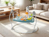 3-Level Height Adjustable Baby Bouncer with Multiple Play Toys, Stable Metal Frame Jumper - Blue 33947624