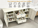 40.16'' Storage Sideboard Buffet Cabinet, Freestanding Accent Cabinet with 4 Drawers & 2 Doors, W3387P487623