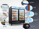 Glass Door Merchandiser Freezer 44.7 Cu.ft Swing Door Commercial Reach-In Display Freezers with LED W2095P435852