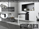 Single Handle Bathroom Faucet Lavatory Faucet Stainless Steel Single Hole-T20, Matte BlackUnable 83911547