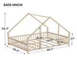 Full Size Floor Bed Triangle Roof Frame and Support Bed Slats, Montessori Kids Playhouse Bed 69568687