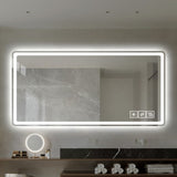 40*24 Inch LED Bathroom Mirror Vanity Mirrors with Front Lights Wall Mounted Anti-Fog Frameless Make W2709P179003