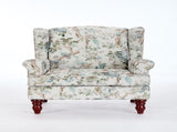 Modern Accent with Retro Wood Legs, Comfy Upholstered Armchair, Floral Design Single Sofa 11722418