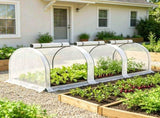 White 9.7' x 3' x 2.5' Mini Tunnel Greenhouse Portable Outdoor Garden Structure, 3 Zipper Doors, 74186208