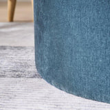 2-Piece Set Round Chenille Storage Ottoman, Equipped with a Drum Shaped Small Stool, Storage Space, W487P179600