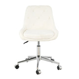 Modern teddy fleece fabric with chrome legs living room furniture dining chair, soft and W210127509