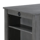 Graham 36" Gray Finish Small Space Counter Height Dining Table with USB Charging Ports and Shelves B061P159999