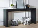 Modern Black Console with Ribbed Design,Wood Console, 47" W entryway table,Black Entry W2729P199006